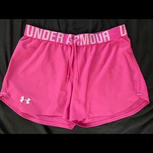 Under Armour hot pink shorts. Size small.